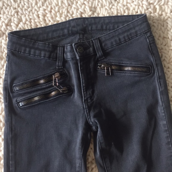 CARMAR GREY SKINNY JEANS WITH ZIPPER DETAILS - Picture 1 of 7